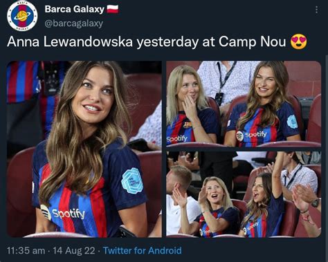 Robert Lewandowski S Wife Anna Lewandowska Spotted At The Nou Camp