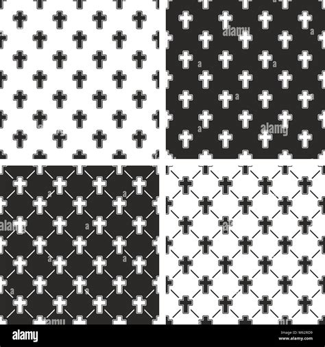 Christian Cross Seamless Pattern Set Stock Vector Image And Art Alamy