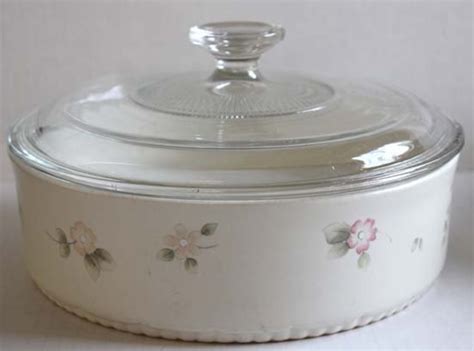 Pfaltzgraff Casserole W Glass Lid Round Stoneware Tea Rose Etsy