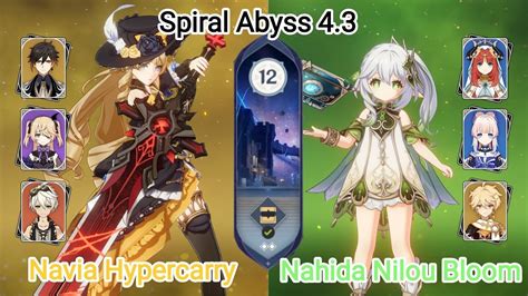 C0 Navia Hypercarry C0 Nahida Nilou Bloom Spiral Abyss 4 3 Floor 12