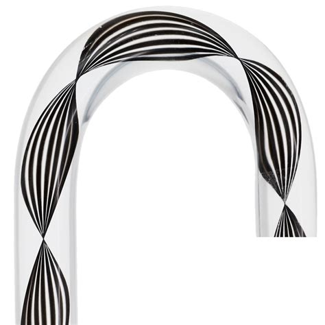Obsidian Helix Cane Sophisticated Black Twists Clear Shaft