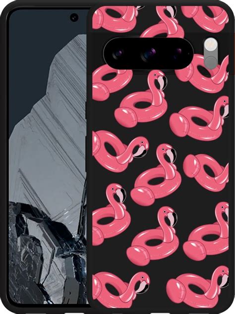 Cazy Hoesje Zwart Geschikt Voor Google Pixel Pro Inflatable Flamingos