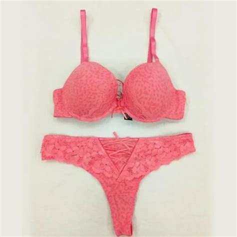 Cotton Padded Ladies Pink Bra Panty Set Size 28 44 Inch At Best Price