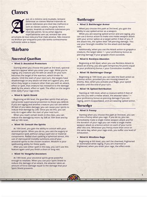 Sub Classes Gm Binder Pdf Dungeons And Dragons D20 System