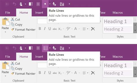 Onenote 2016 Rule Lines Command In Quick Access Toolbar Revisited Microsoft Community