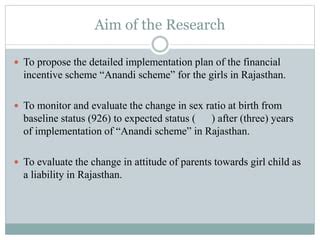 Anandi Scheme For Sex Ratio PPTX