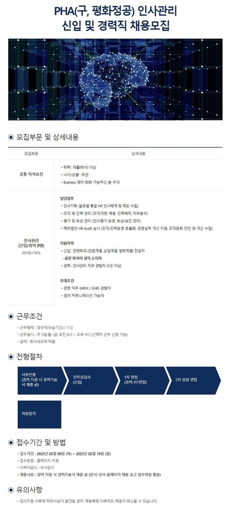 Pha 인사팀 신입 및 경력직 채용 모집 공모전 대외활동 링커리어