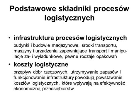 Logistyka Podstawy logistyki Pojęcie i istota logistyki Zarys rozwoju