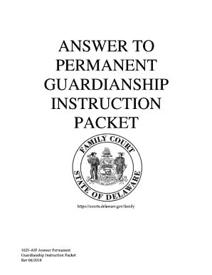 Fillable Online Courts Delaware Answer To Permanent Guardianship