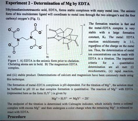 SOLVED Experiment 2 Determination Of Mg By EDTA