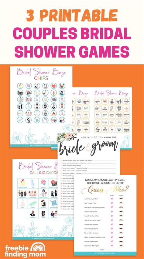 Printable Couples Bridal Shower Games