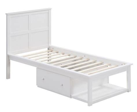 Iolanda White Wood Twin Bed with Storage – Aetna Stores