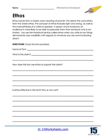 Rhetorical Analysis Worksheets 15