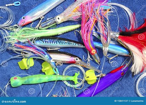 Big Game Fishing Lures Hook For Tuna Marlin Stock Image Image Of