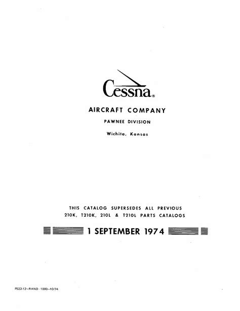 Cessna Parts Catalog Manual Thru Cessna Centurion