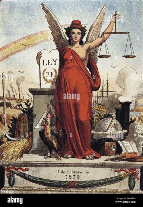 Allegory Of The First Spanish Republic 1873 Private Collection Stock