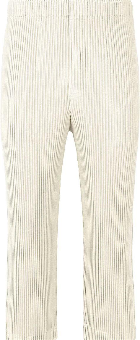 Issey Miyake Homme Plisse Ivory Cropped Pleated Pants INC STYLE