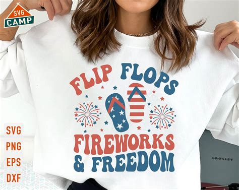 Flip Flops Fireworks And Freedom Svg Fourth Of July Svg 4th Etsy