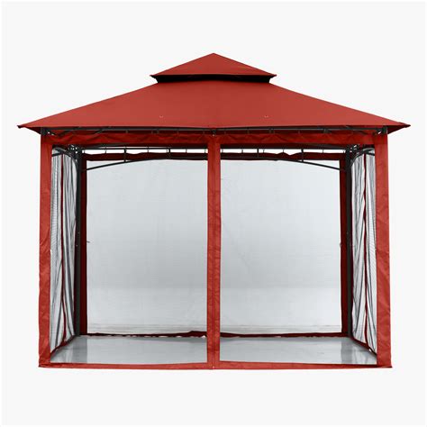 Abccanopy 9x9 Waterproof Patio Gazebo With Netting Double Canopies