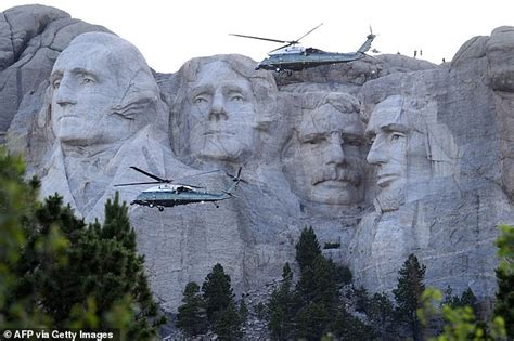 South Dakota Governor Ted Trump With A Statue Of Mount Rushmore With Him On It After July 4th