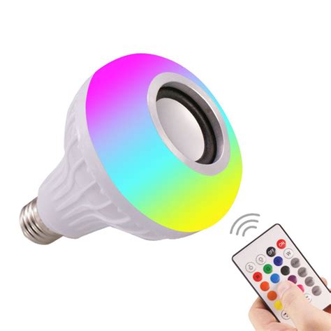 Smart E27 Rgb Bluetooth Speaker Led Bulb Light 12w Music Playing Dimmable Wireless Led Lamp With