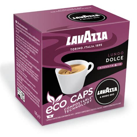 Lavazza Modo Mio Lungo Dolce Compostable Eco Coffee Capsules Pack Of 16