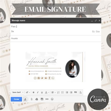 Email Signature Canva Template Editable E Mail Signature Template Canva