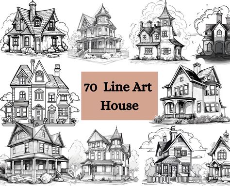 House Minimalist Line Drawing | House Sketch | Drawing House | Line Art ...