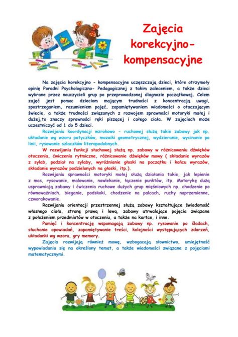 Zajęcia korekcyjno kompensacyjne Przedszkole Gminne w Polanowie