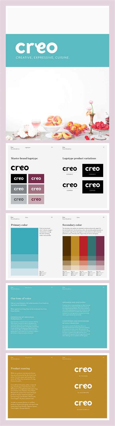 Creo Kitchenware Brand Guidelines Identity Branding Brand