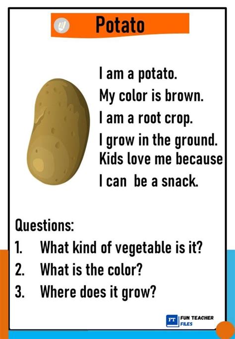 Reading Passages About Vegetables With Comprehension Questions Fun Teacher Files