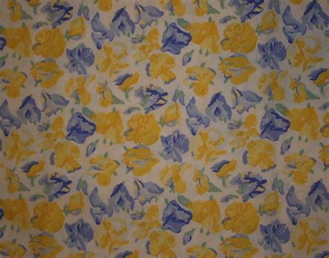 Vintage Laura Ashley Fabric Confetti In Sapphire Blue And Cowslip