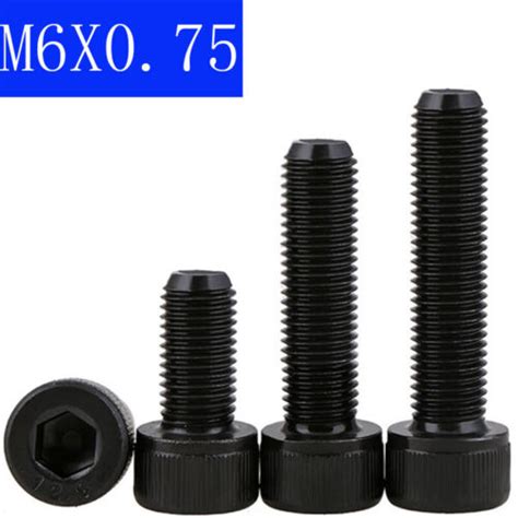 M6 0 75 FINE Thread Socket Head Caps Screws 12 9 Alloy Steel Black