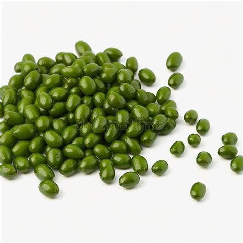 Green Soybeans On White Background Top View Flat Lay Ai Generated