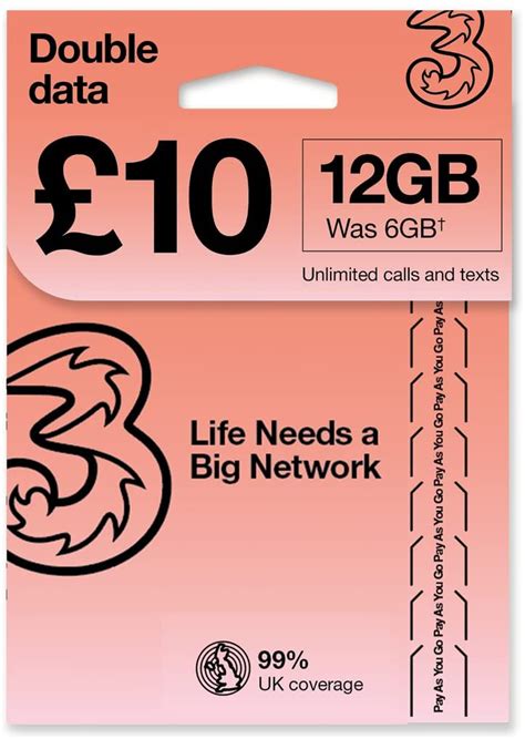 Amazon Prepaid Europe Uk Three Sim Card Gb Data Minutes