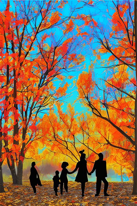 Thanksgiving Wall Art Silhouette Art of a Family Taking a · Creative Fabrica