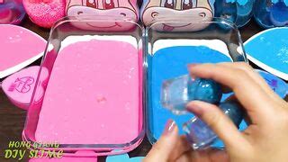 Pink Vs Blue Mixing Random Into Glossy Slime Satisfying Slime Video