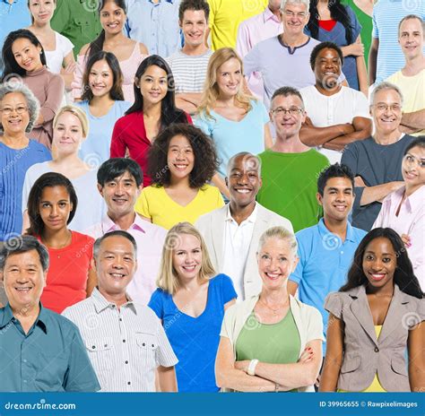 Large Group Of People With Colourful Stock Image Image Of Multiethnic