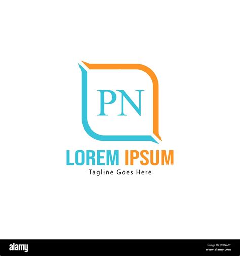 Initial Pn Logo Template With Modern Frame Minimalist Pn Letter Logo