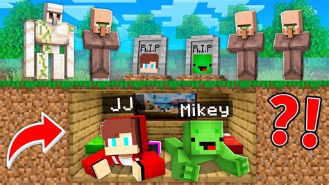 Jj And Mikey Built A House Inside The Grave In Minecraft Maizen Youtube