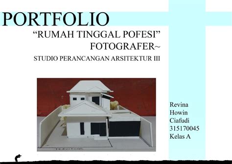 Studio Perancangan Arsitektur Rumah Tinggal Profesi Photografer