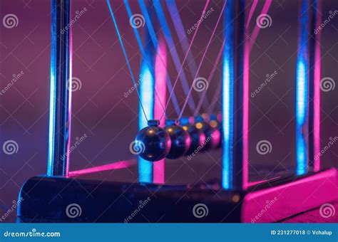 Newton Cradle Demonstrating Gravity Action And Reaction Principle In