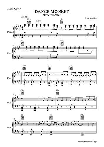 Dance Monkey Tones And I Piano Cover Sheet Music For Piano Sheet