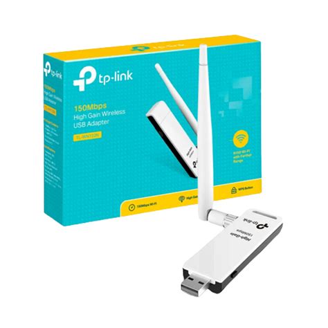 Adaptador TP Link USB Inalámbrico de Alta Ganancia N 150 Mbps TL WN722N