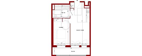 Plan appartement T2 de 42 84 m² neuf résidence Castanea à Bouffémont