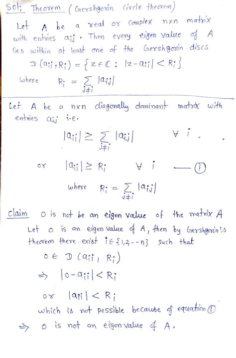 Solved Detailed Explanation Please Thank You Use Gershgorins