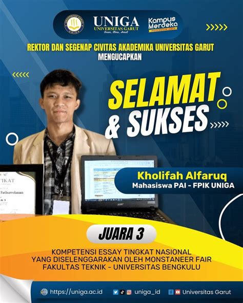 Mahasiswa Fpik Uniga Meraih Juara Kompetensi Essay Tingkat Nasional