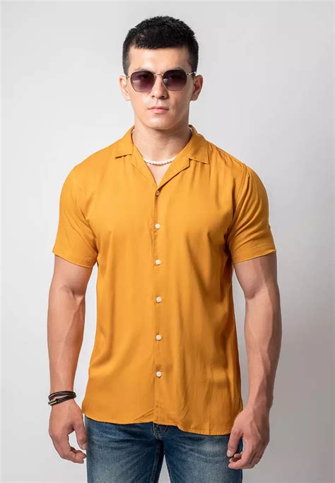 Jual Vengoz Cuban Copper Brown Casual Shirt Original Zalora