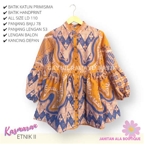 Jual Atasan Blouse Batik Kerja Wanita Modern Kekinian Terbaru Bumil