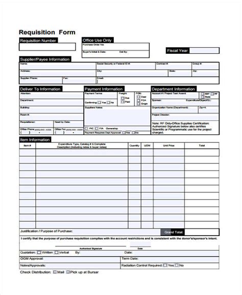 Printable Requisition Form Printable Form